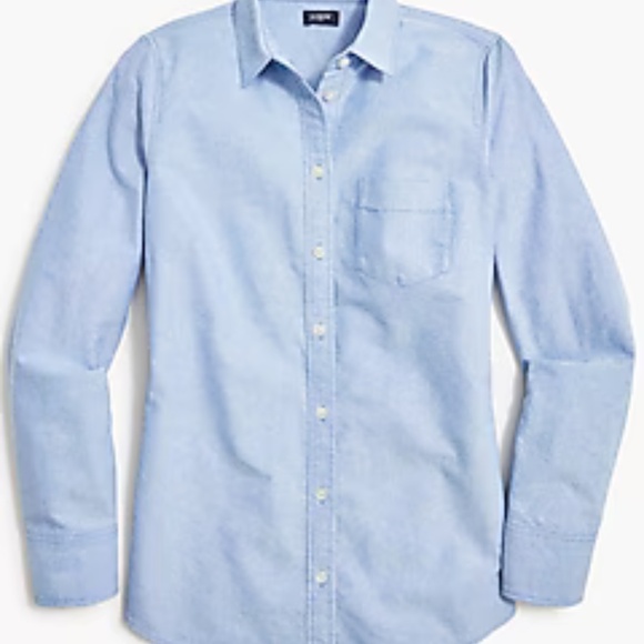 J.CREW Factory Blue Button Front Oxford Shirt Blue Women's Size Large NWT - Picture 1 of 8